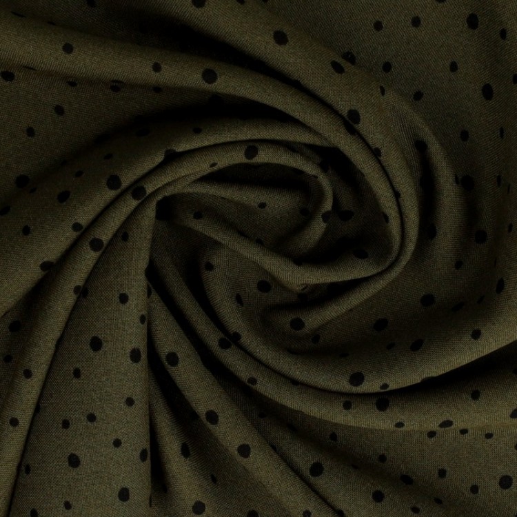 Tissu viscose - Pois vert