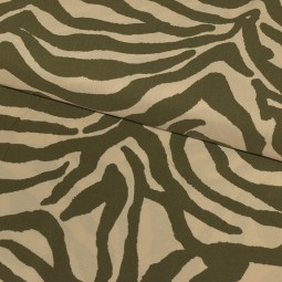 Tissu viscose - Zèbre kaki