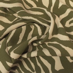 Tissu viscose - Zèbre kaki
