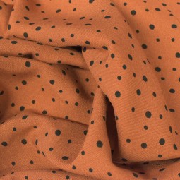 Tissu viscose - Pois roux