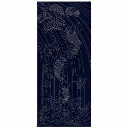 Coupon pré-imprimé sashiko - Splashing spirits Navy