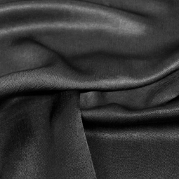 Tissu polyester viscose - Texture satin noir