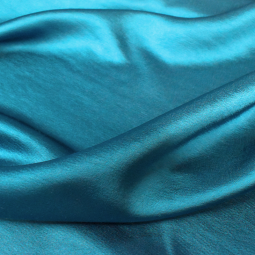 Tissu viscose polyester  - Texture Satiné bleu canard