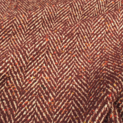 Tissu polyester - Chevron bordeaux écru