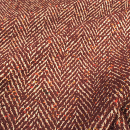 Tissu polyester - Chevron bordeaux écru