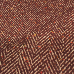 Tissu polyester - Chevron bordeaux écru