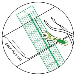 Règle avec coulisse pour cutter rotatif Clover