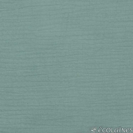 Tissu double gaze - Vert de gris