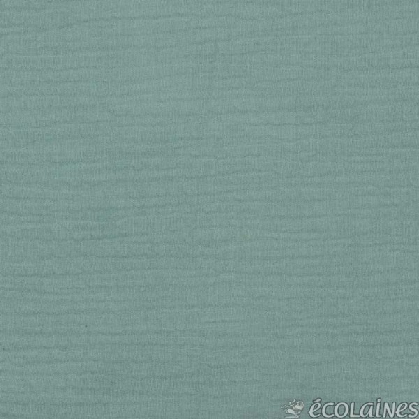 Tissu double gaze - Vert de gris