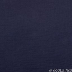 Tissu double gaze - Bleu marine