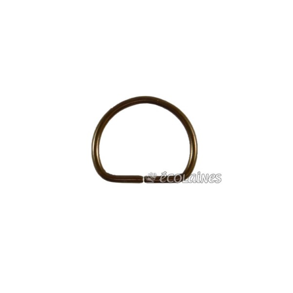Boucle demi ronde 15 mm bronze