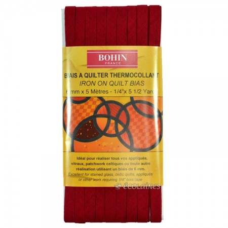 Biais thermocollant 6 mm Bordeaux 5 m Biais thermocollant 6 mm Bordeaux 5 m