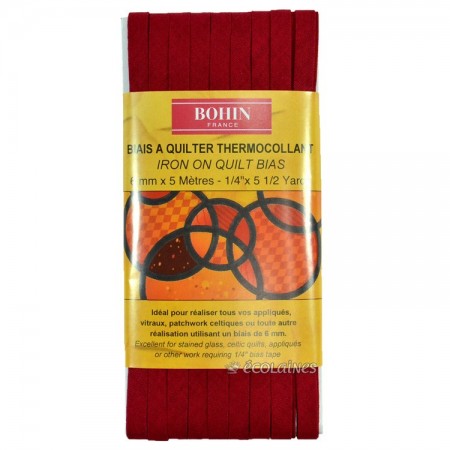 Biais thermocollant 6 mm Bordeaux 5 m