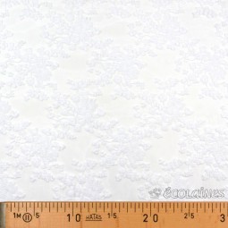 Tissu dentelle rétro blanche