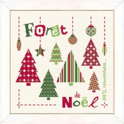 Fiche de broderie Lilipoints : Forêt de Noël