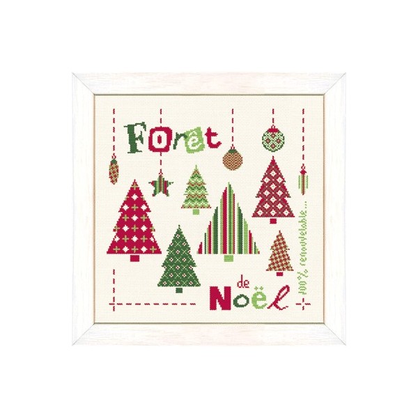 Fiche de broderie Lilipoints : Forêt de Noël
