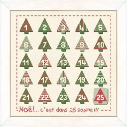 Fiche de broderie Lilipoints : Noël... c'est dans 25 sapins