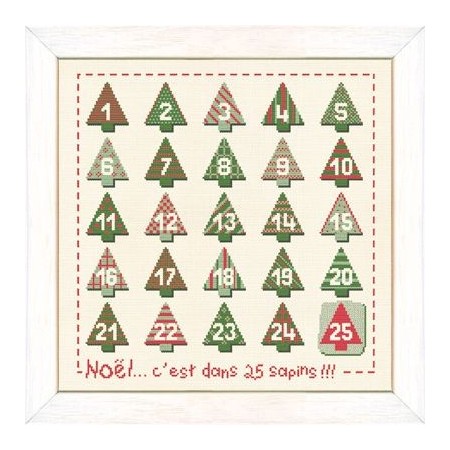 Fiche de broderie Lilipoints : Noël... c'est dans 25 sapins Fiche de broderie Lilipoints : Noël... c'est dans 25 sapins