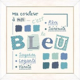Fiche de broderie Lilipoints : Ma couleur à moi c'est le Bleu