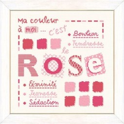 Fiche de broderie Lilipoints : Ma couleur à moi c'est le Rose