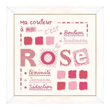 Fiche de broderie Lilipoints : Ma couleur à moi c'est le Rose