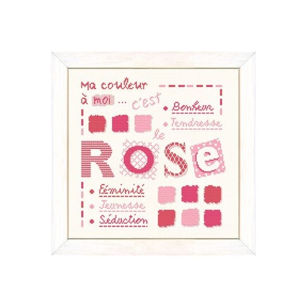 Fiche de broderie Lilipoints : Ma couleur à moi c'est le Rose