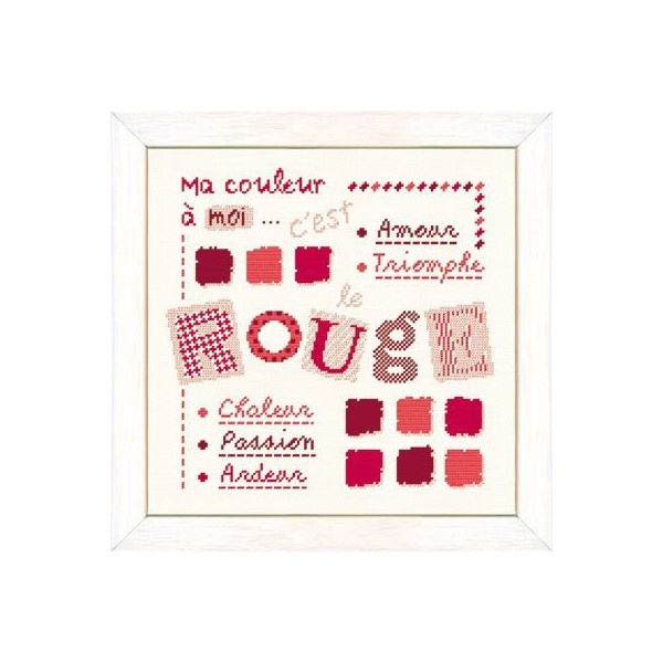 Fiche de broderie Lilipoints : Ma couleur à moi c'est le Rouge