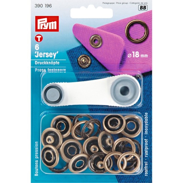Boutons pression Jersey 18 mm Bronze