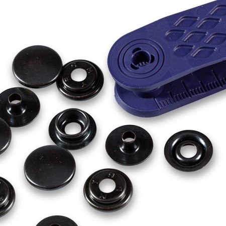 Boutons Pression à Coudre Noir X24 - 7 Mm Plastique
