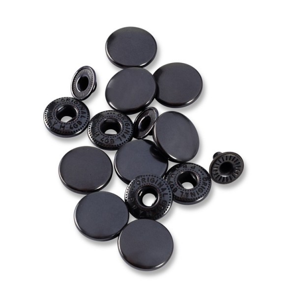 Bouton pression Anorak 15 mm Noir brillant sans outil