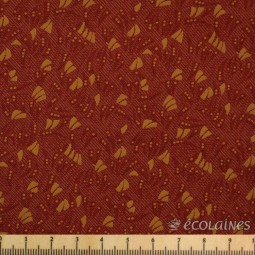 Tissu Eclats jaune sur fond brique