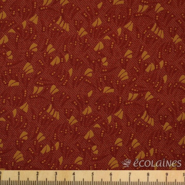 Tissu Eclats jaune sur fond brique