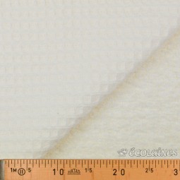 Tissu nid d'abeille et éponge écru