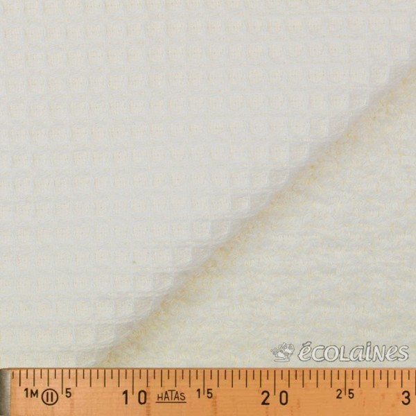 Tissu nid d'abeille et éponge écru
