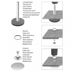 Rivets tubulaires 4-6 mm Argent avec outil Prym