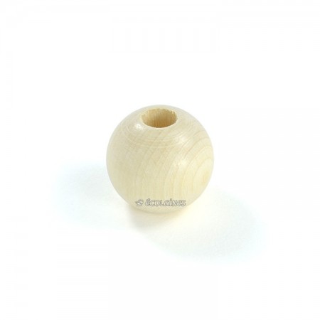 Perle de bois 30 mm gros trou