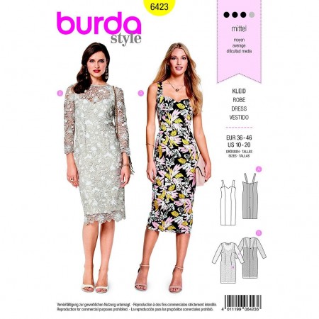 Patron Burda 6423 - Robe moulante