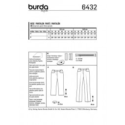 Patron Burda 6432 - Pantalon
