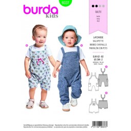 Patron Burda 9337 - Salopette à coulisse pour bébé