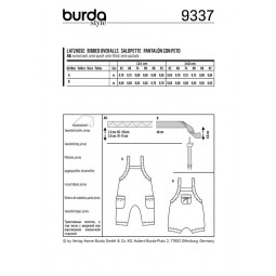 Patron Burda 9337 - Salopette à coulisse pour bébé