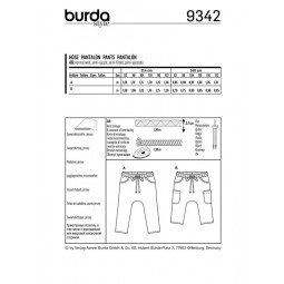 Patron Burda 9342 - Pantalon à coulisse pour enfant