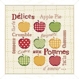 Fiche de broderie Lilipoints : Délices aux pommes