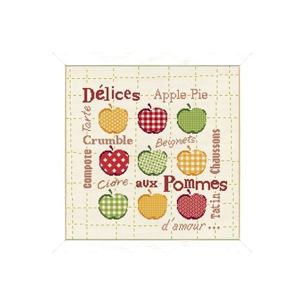 Fiche de broderie Lilipoints : Délices aux pommes