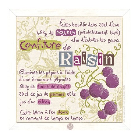 Fiche de broderie Lilipoints : Confiture de raisin