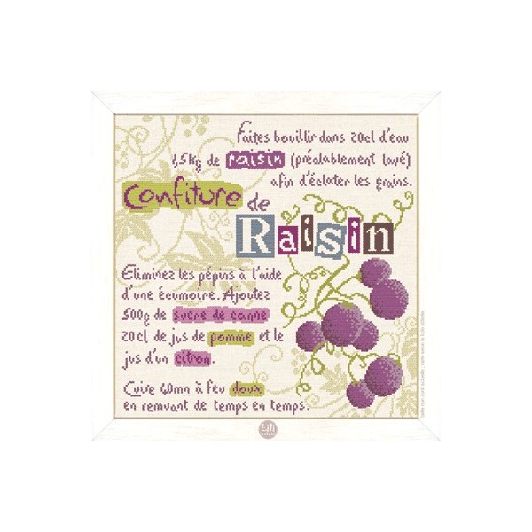 Fiche de broderie Lilipoints : Confiture de raisin