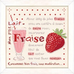 Fiche de broderie Lilipoints : Mon p'tit lait fraise