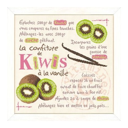 Fiche de broderie Lilipoints : La confiture de kiwi à la vanille