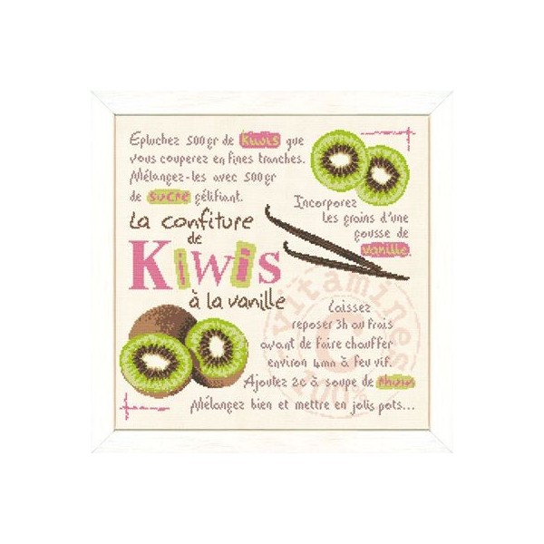 Fiche de broderie Lilipoints : La confiture de kiwi à la vanille
