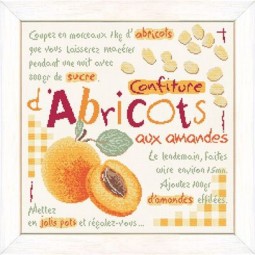 Fiche de broderie Lilipoints : Confiture d'abricots aux amandes
