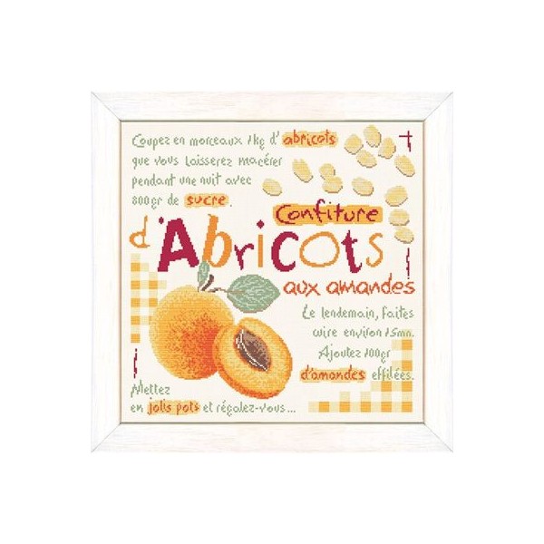 Fiche de broderie Lilipoints : Confiture d'abricots aux amandes